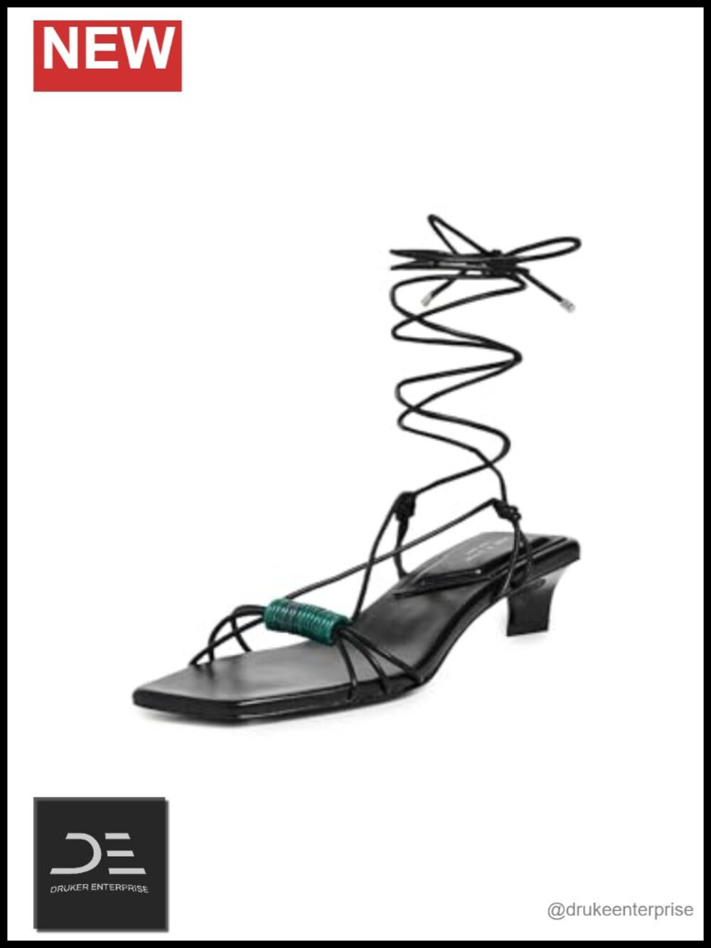 rag & bone Liv Strappy Kitten Heel Sandals Leather Ankle Tie